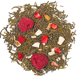 Bio GT Ruanda - Land der tausend H�gel nat�rlich Bio Gr�ntee mit Fruchtst�cken, aromatisier