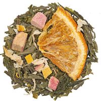 GT Bergamotte Rhabarber Grntee mit Fruchtstcken und Blten, aromatisiert